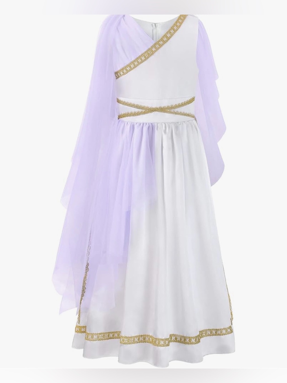 NWT Lilac and White Greek Goddess Girls Costume Dress ~12/14